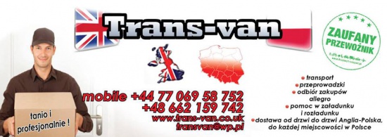 Transport-Paczki-Przeprowadzki Polska-Anglia (od drzwi do drzwi)